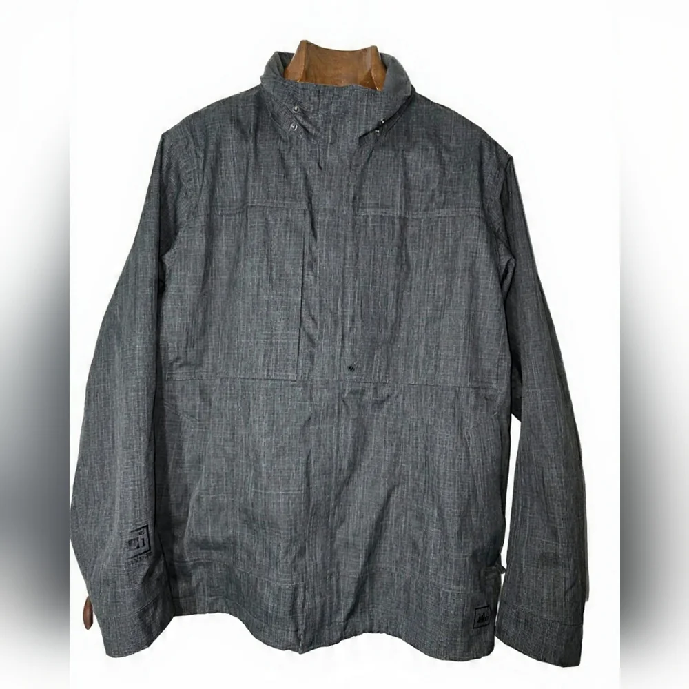 REI Men's Dark Gray Lightweight Hiking Gorpcore Packable E1 Elements Jacket - Picture 1 of 11